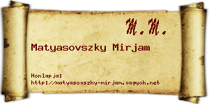 Matyasovszky Mirjam névjegykártya